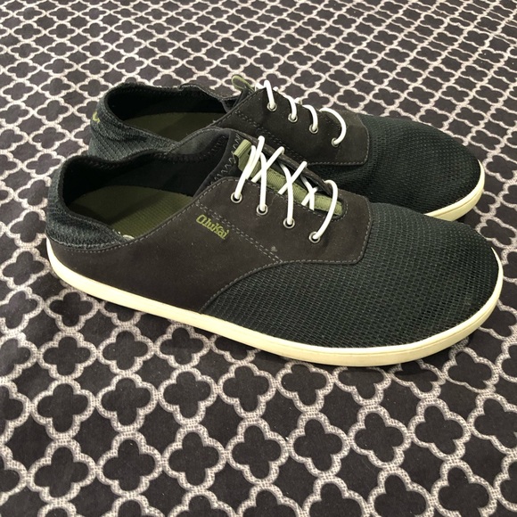 OluKai NOHEA MOKU Mesh Comfort Sneakers Shoes Black Green Sneakers Mens Sz 10